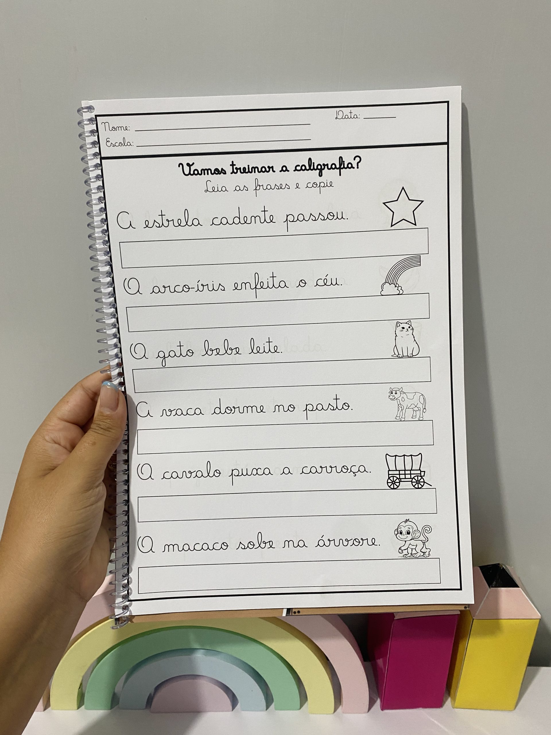 APOSTILA DE CALIGRAFIA COM FRASES CURTAS - Imagem 4