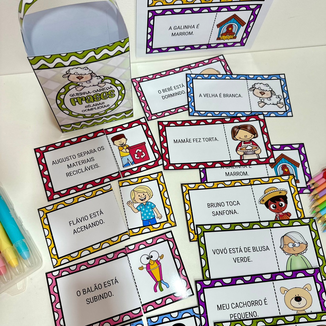 QUEBRA-CABEÇA DAS FRASES - SÍLABAS COMPLEXAS