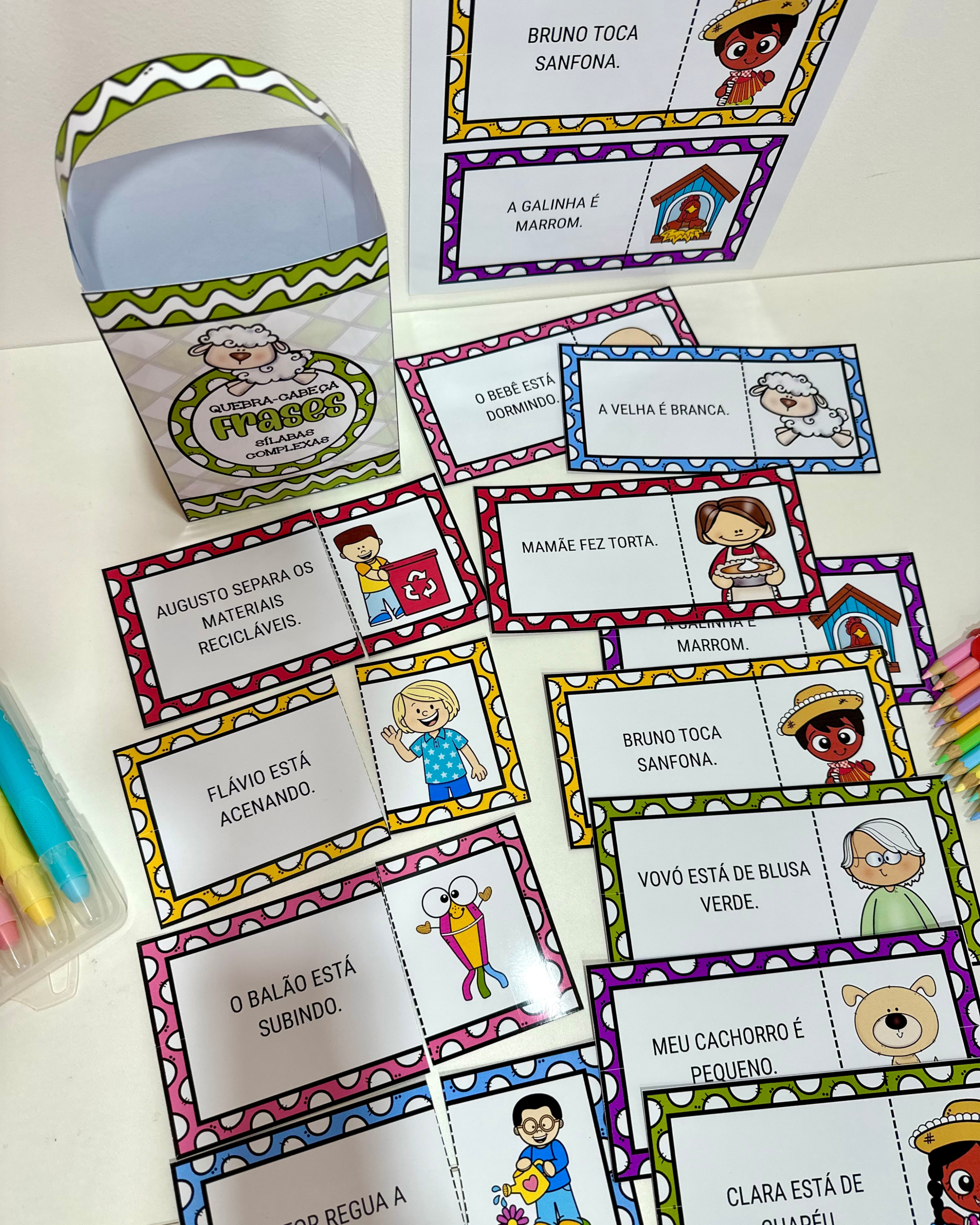 QUEBRA-CABEÇA DAS FRASES - SÍLABAS COMPLEXAS