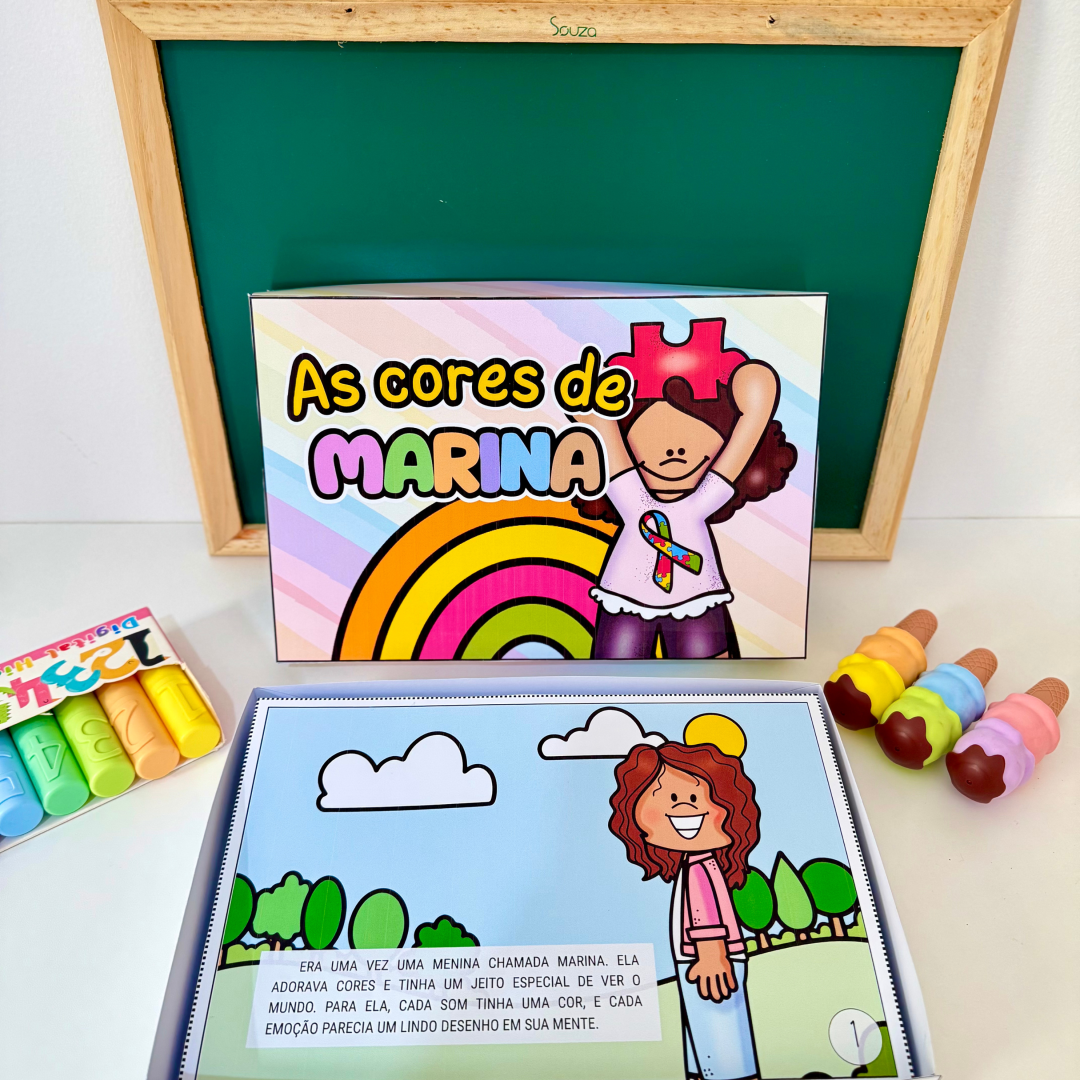 LIVRO NA CAIXA "AS CORES DE MARINA"