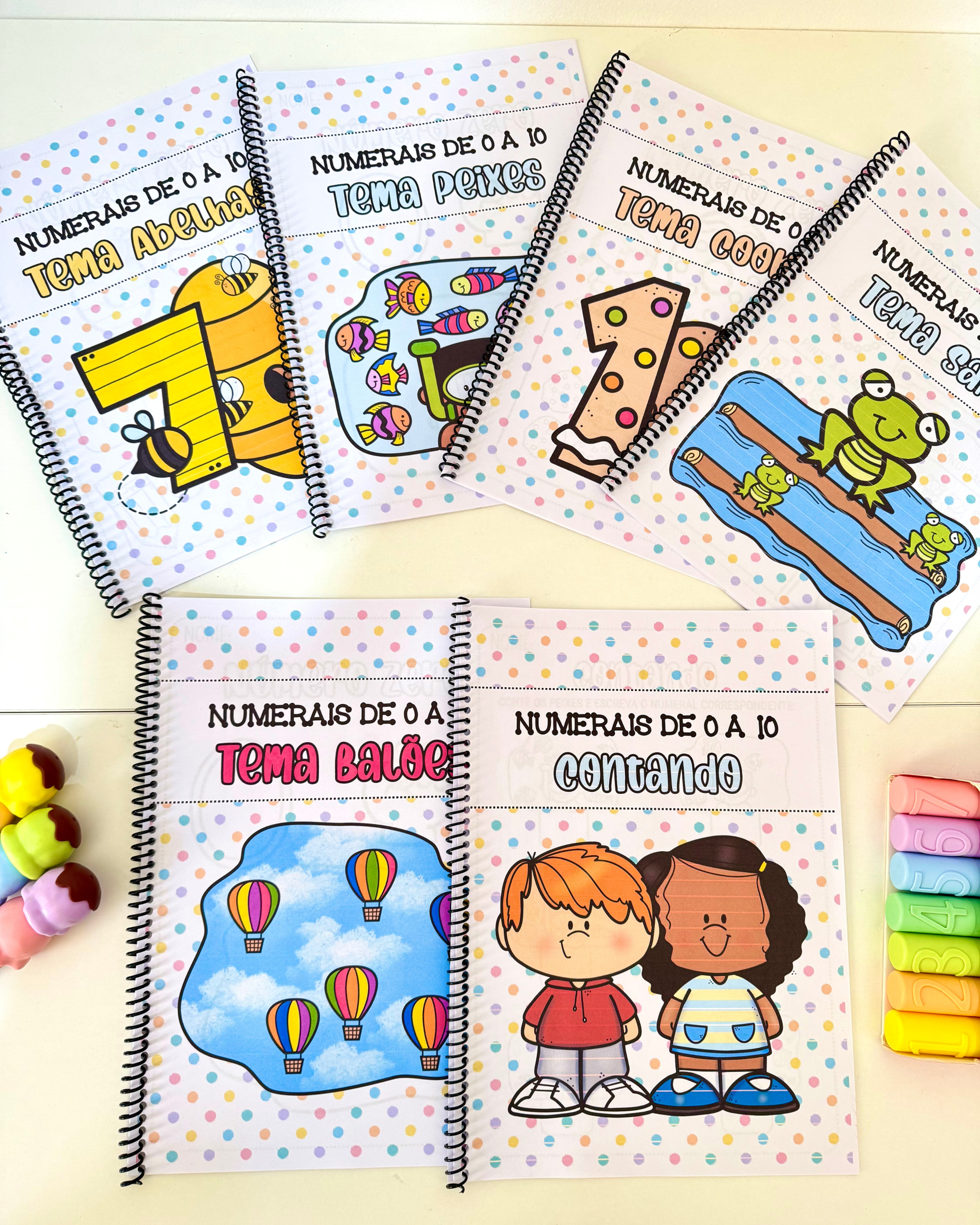 KIT 6 APOSTILAS NUMERAIS DE 0 A 10