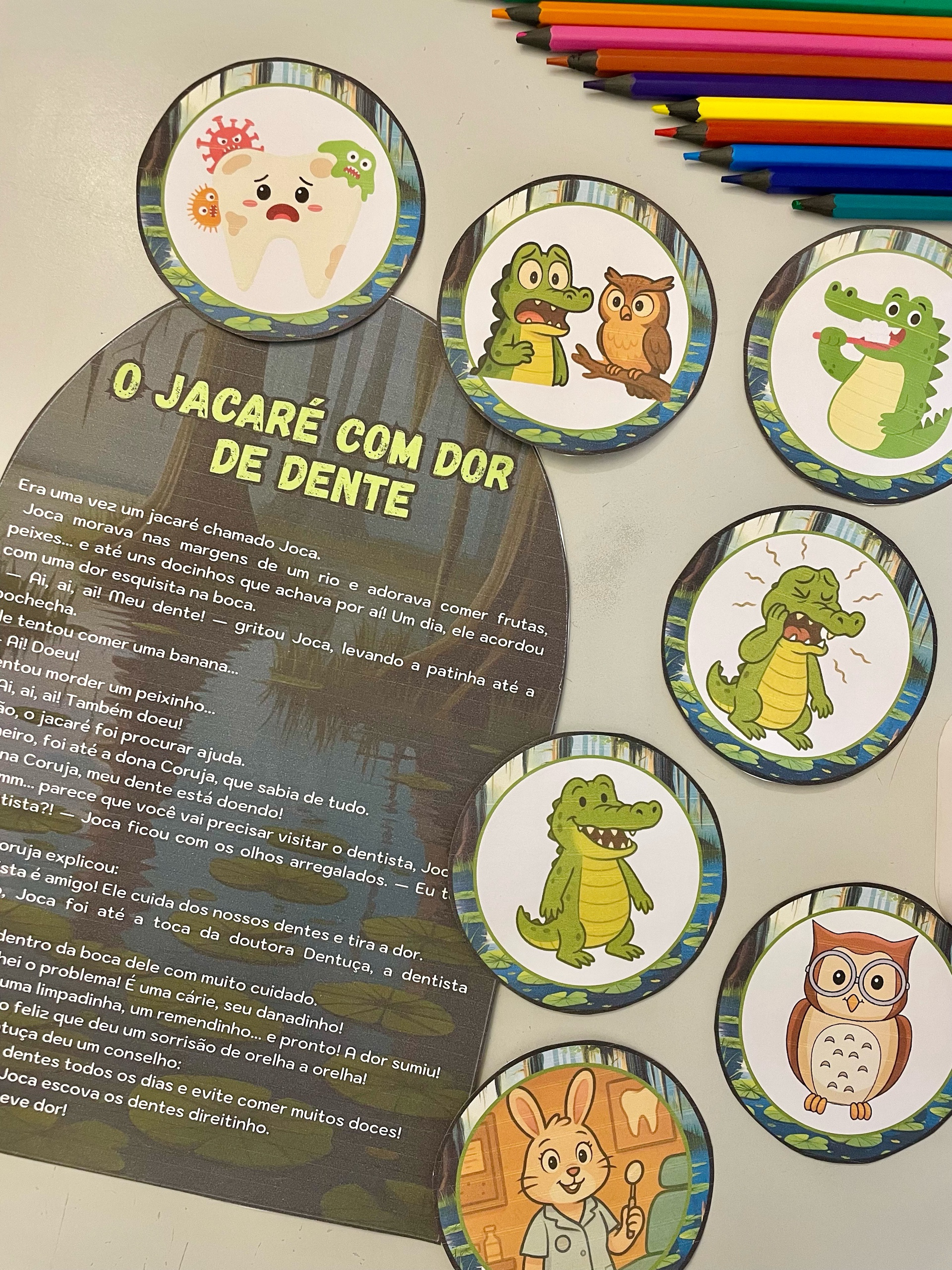 LUVA DE HISTÓRIA - O JACARÉ COM DOR DE DENTE - Imagem 4