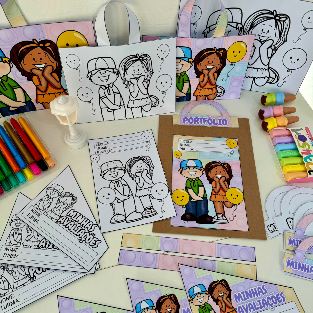 🎉 KIT CAPAS DE ATIVIDADES – TEMA FESTA 🎉