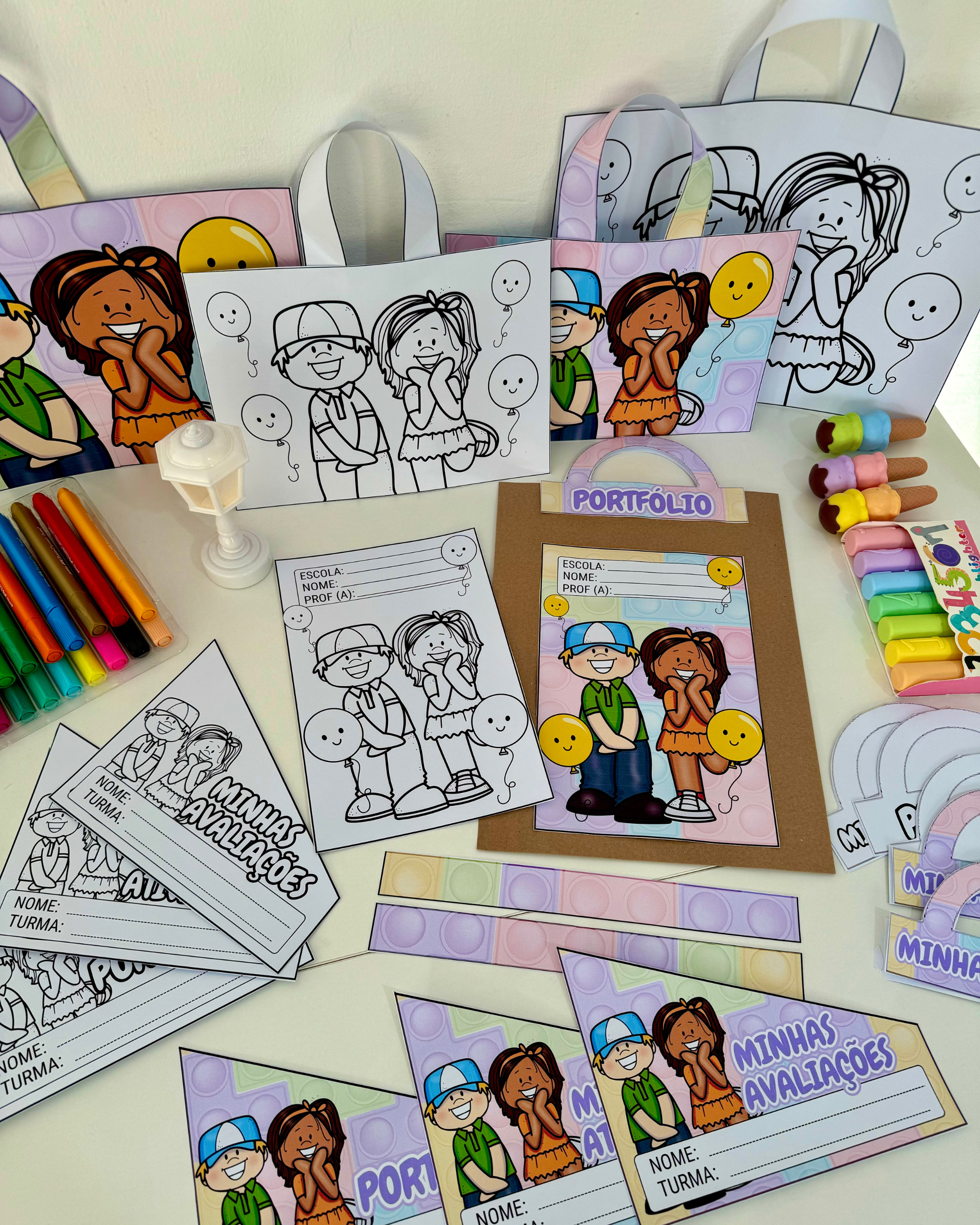 🎉 KIT CAPAS DE ATIVIDADES – TEMA FESTA 🎉