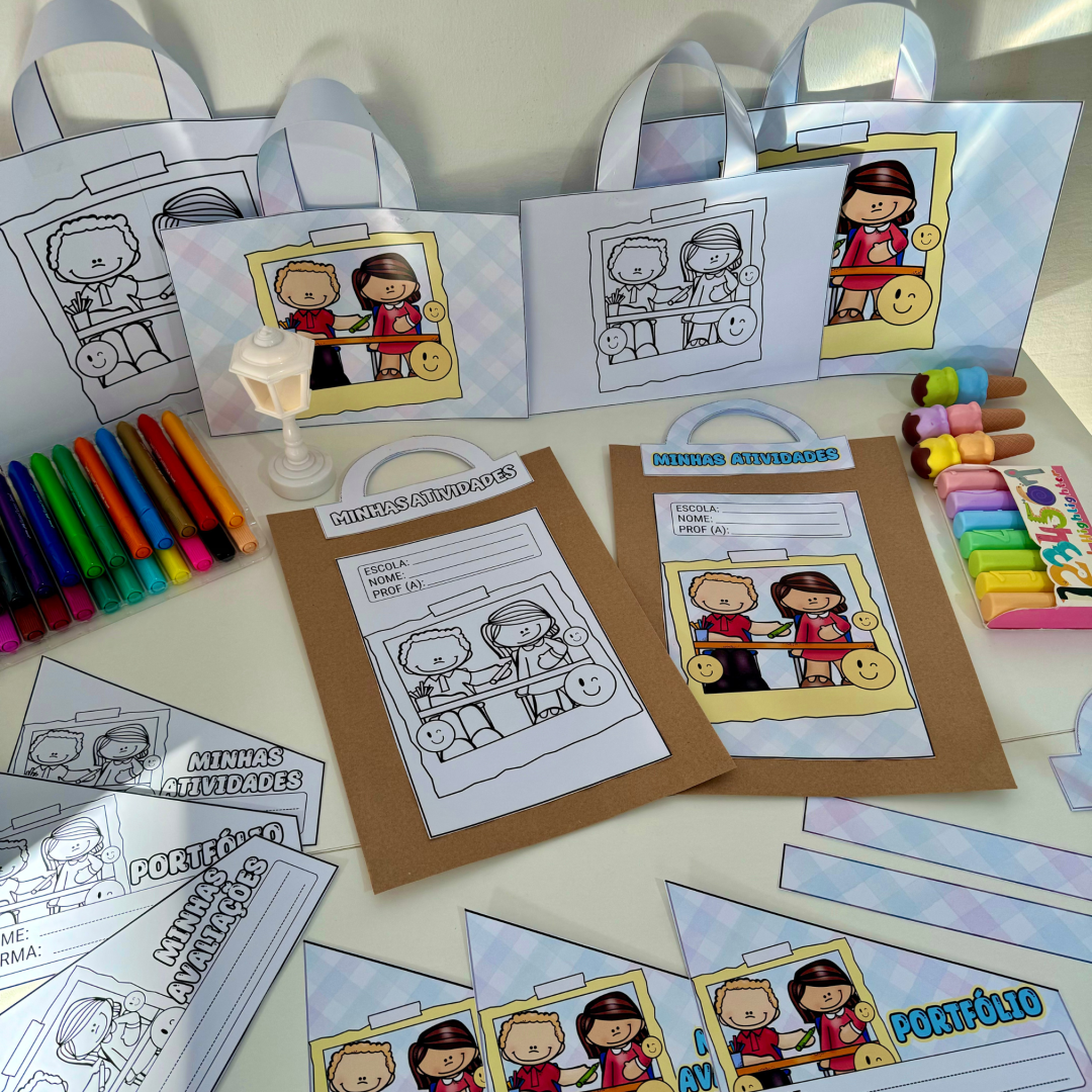 📚 KIT CAPAS DE ATIVIDADES - TEMA ESCOLA