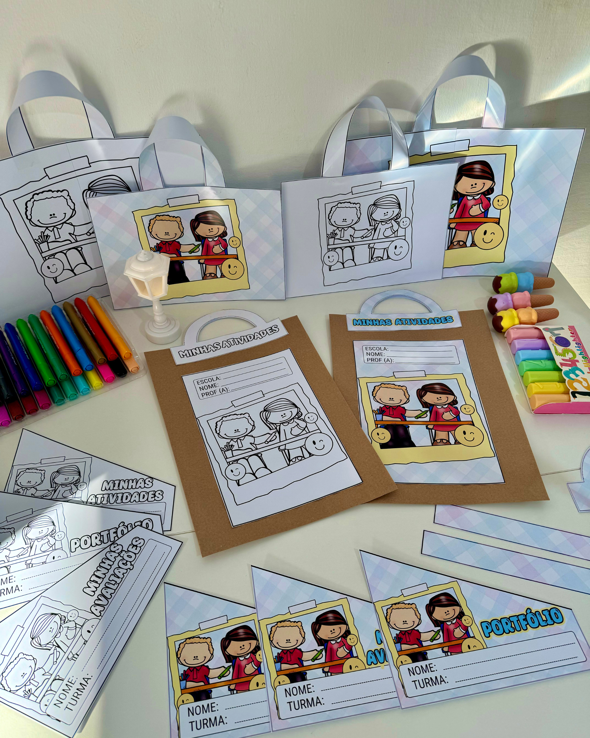 📚 KIT CAPAS DE ATIVIDADES - TEMA ESCOLA