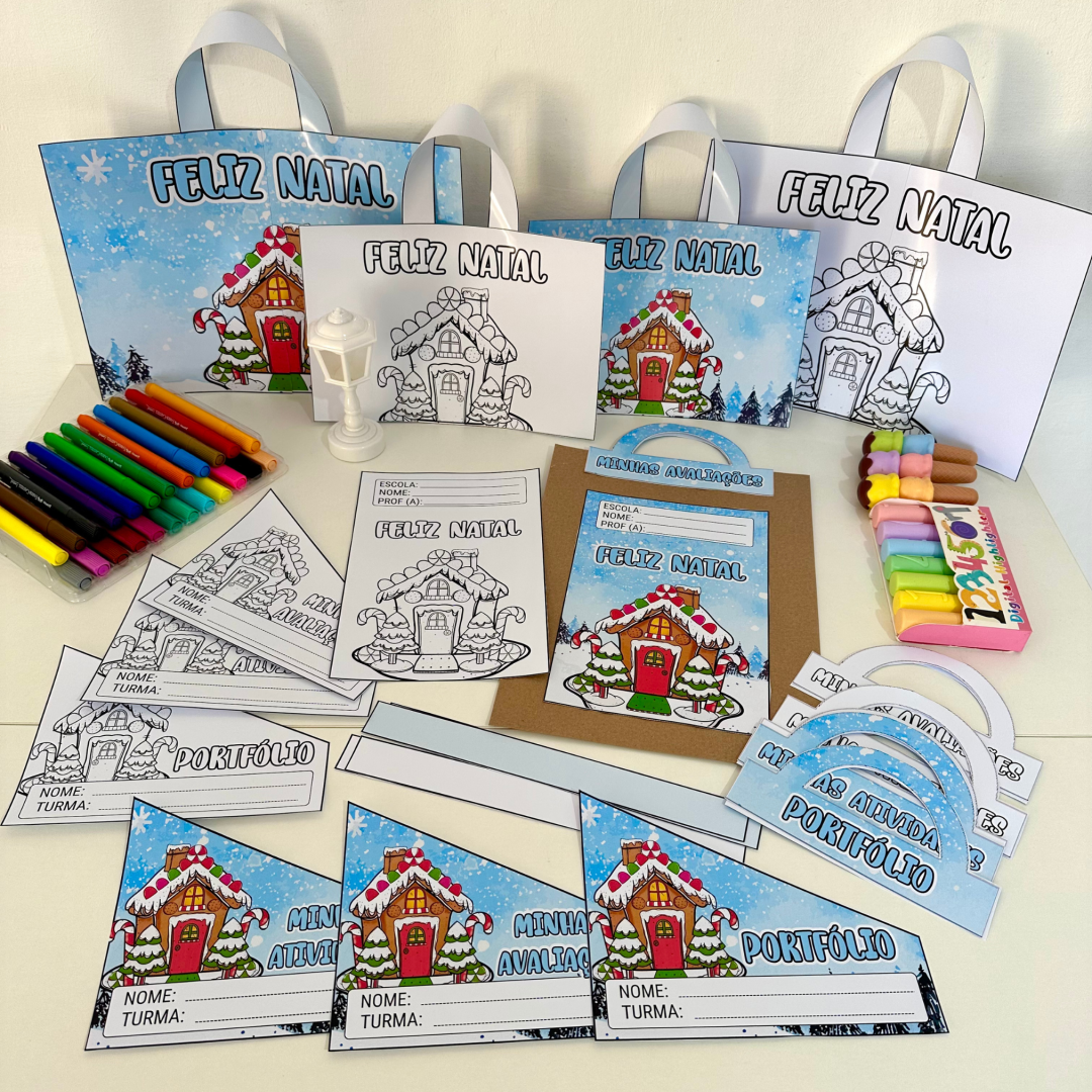 🏠🎄 KIT CAPAS DE ATIVIDADES – TEMA CASINHA DE NATAL🎄🏠