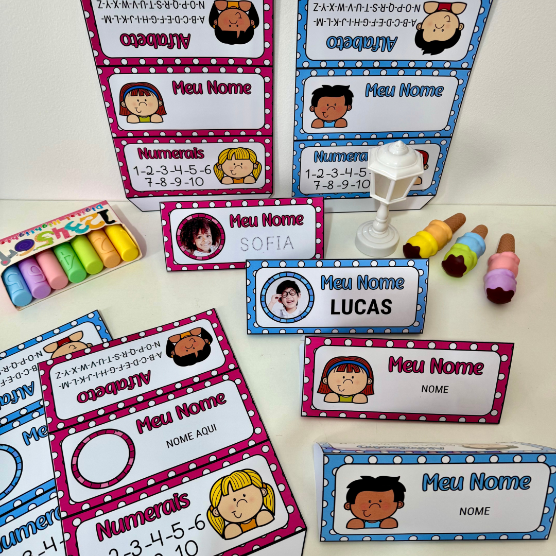 CRACHÁ DE MESA EDITÁVEL - TURMAS INICIAIS