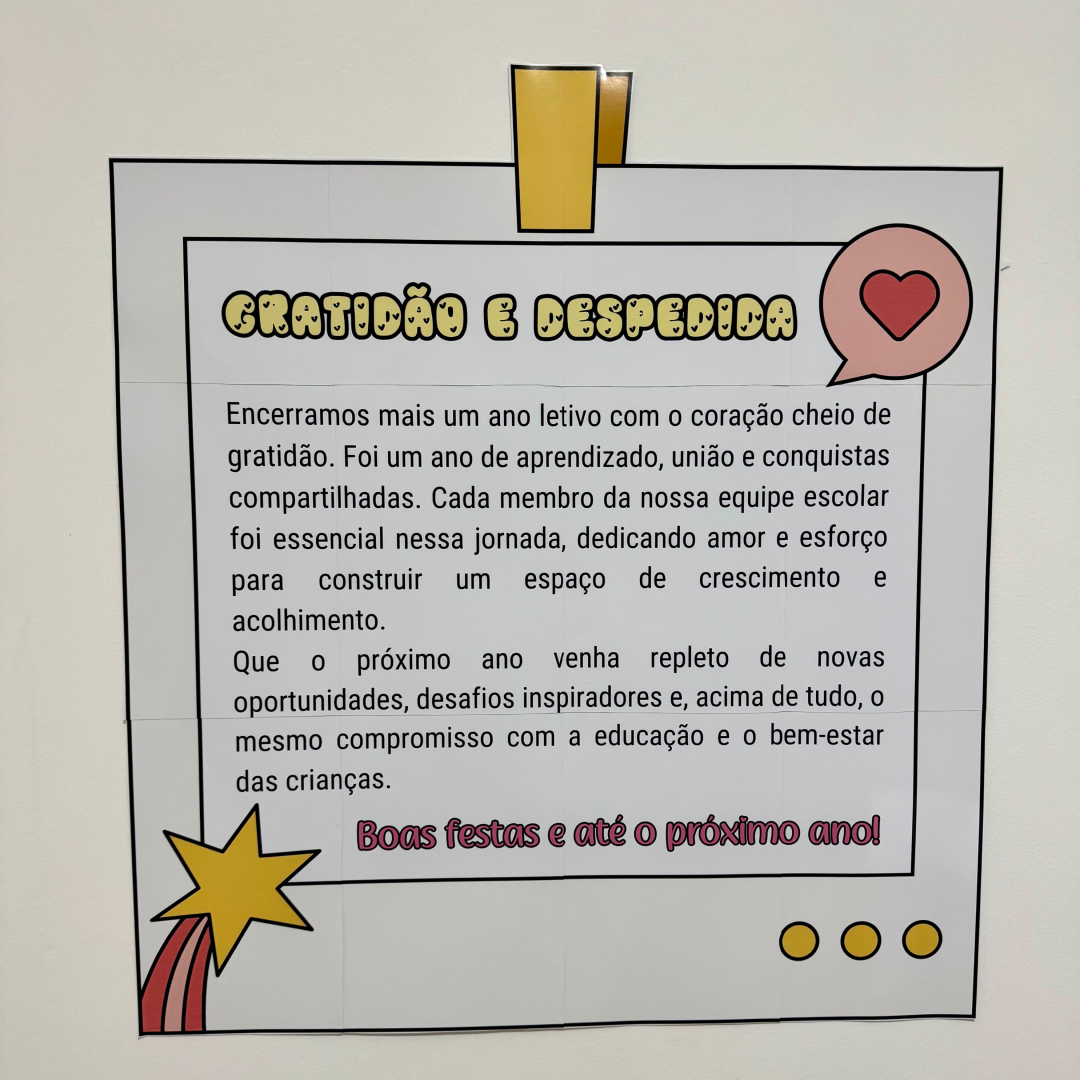 CARTAZ DE AGRADECIMENTO EQUIPE ESCOLAR