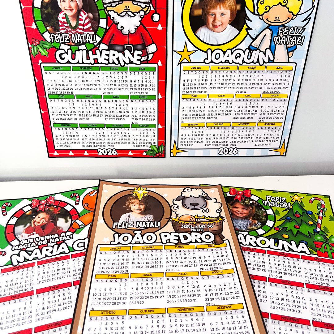 CALENDÁRIOS EDITÁVEIS DE NATAL 2026