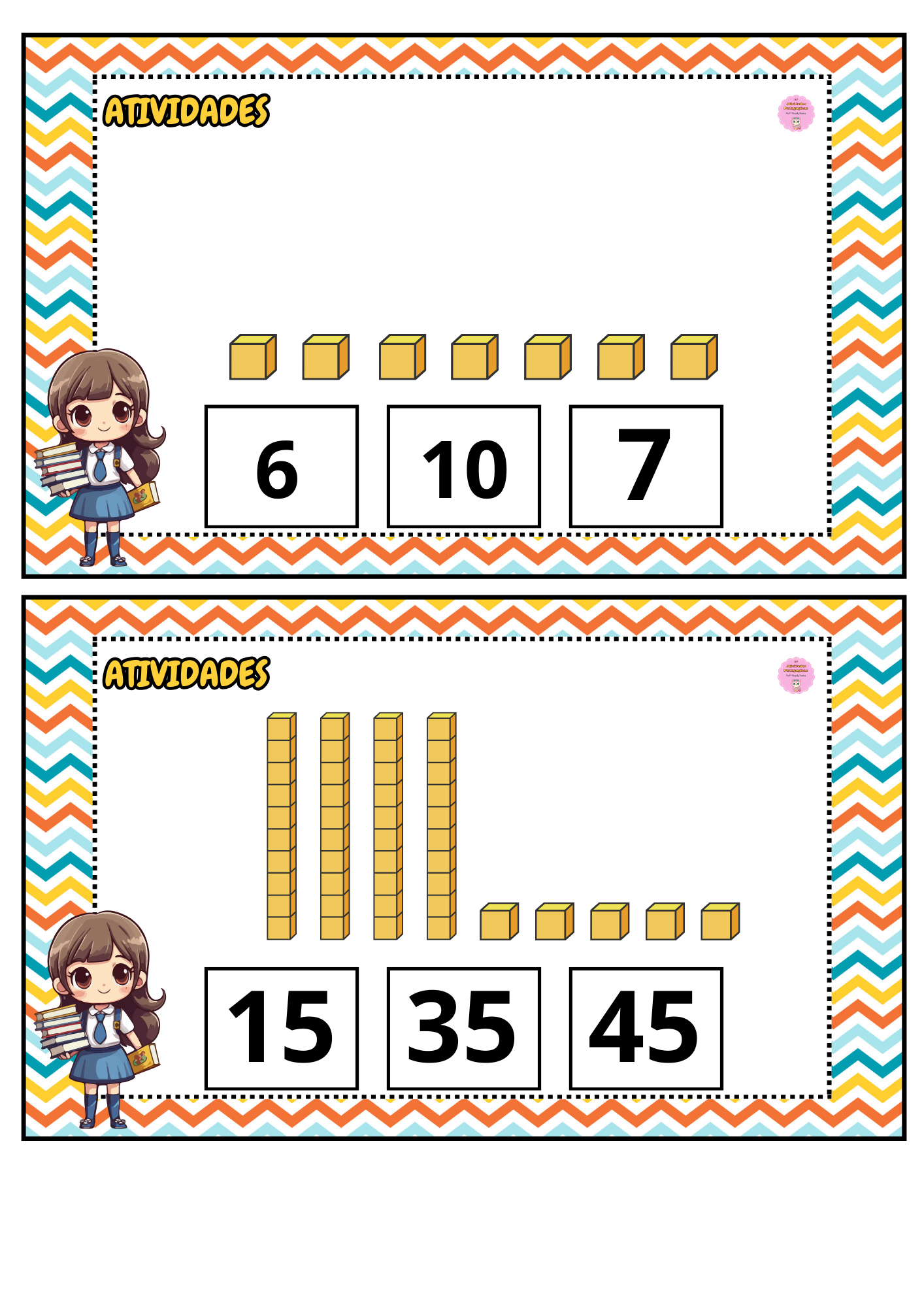 FICHAS MATERIAL DOURADO - Imagem 3