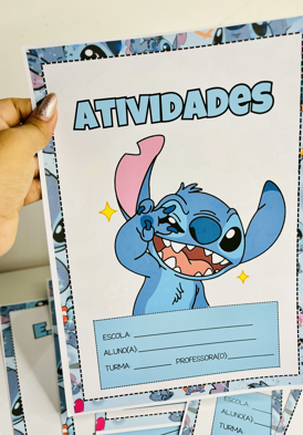CAPAS DE CADERNO STITCH