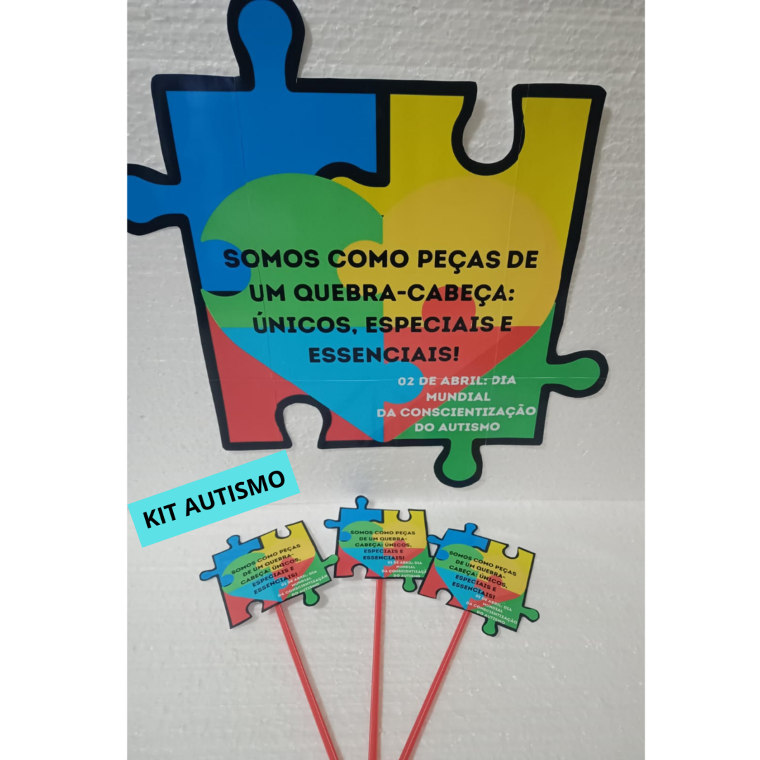 🧩 PAINEL + PLAQUINHA – CONSCIENTIZAÇÃO DO AUTISMO 