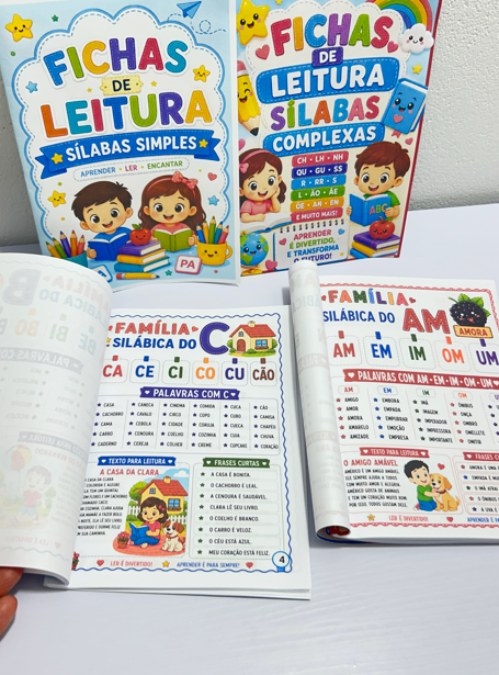 KIT FICHAS DE LEITURA - SÍLABAS SIMPLES E COMPLEXA - Imagem 3