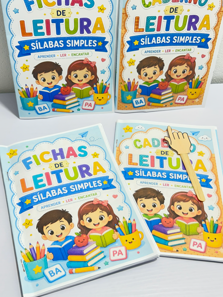 FICHAS DE LEITURA + CADERNO DE LEITURA SÍLABAS SIMPLES