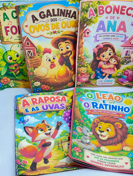 KIT 5 LIVRINHO FÁBULAS INFANTIS
