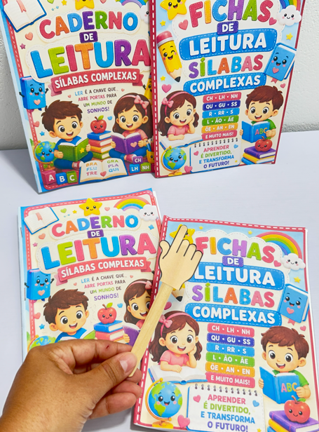 FICHAS DE LEITURA+ CADERNO DE LEITURA - SÍLABAS COMPLEXAS