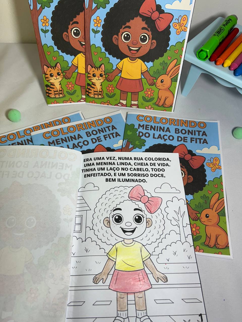 COLORINDO MENINA BONITA DO LAÇO DE FITA - Imagem 3