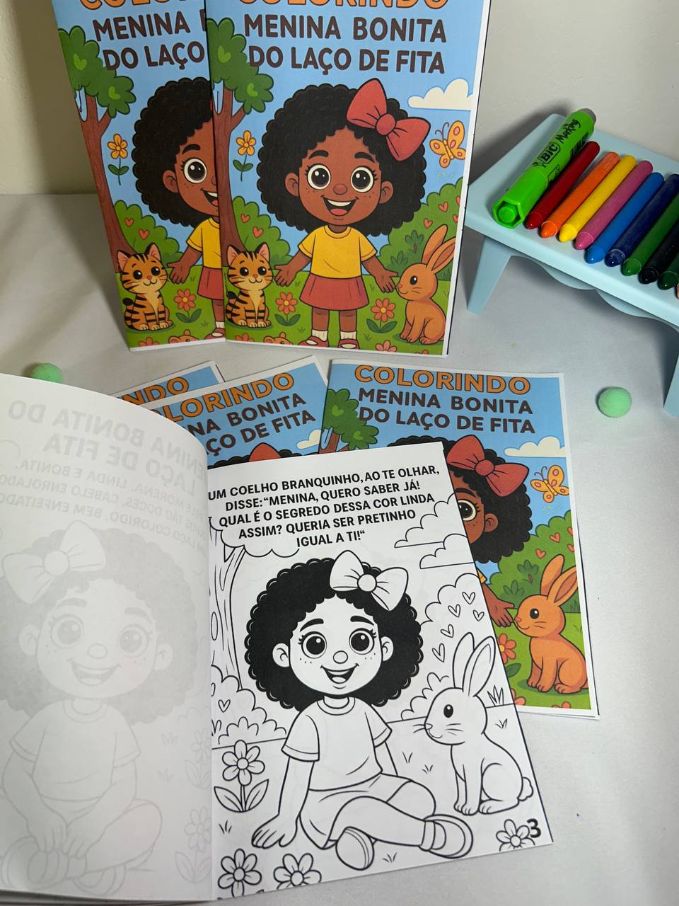 COLORINDO MENINA BONITA DO LAÇO DE FITA - Imagem 2
