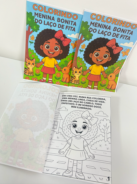 COLORINDO MENINA BONITA DO LAÇO DE FITA - Imagem 6